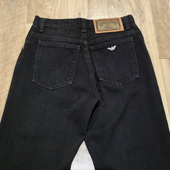 Vintage Armani Jeans 6 Womens 80s / 90s Straight High Rise Black Denim Usa 29x34 - Picture 11 of 16